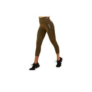 Gymshark Energy Seamless High Rise Cropped Graphic Logo Leggings Olive Green